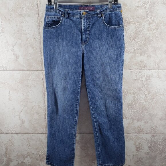 Amanda Gloria Vanderbilt Jeans Mid Rise Straight Leg Stretch Womens Size 10P - Picture 9 of 9